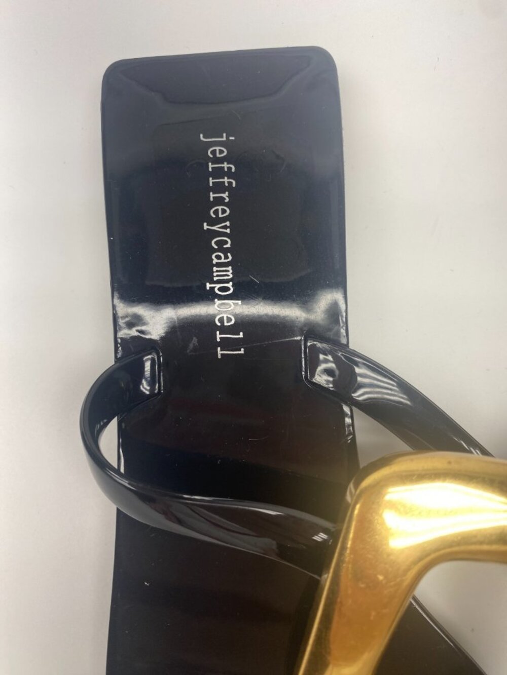 Jeffrey Campbell Women's Linques Black Rubber Thong Sandals Sz 7 - Picture 2 of 8
